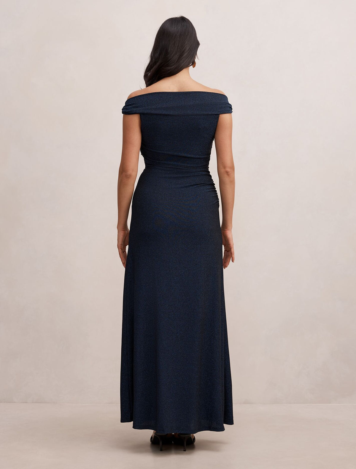 Arden Off Shoulder Glitter Maxi Dress