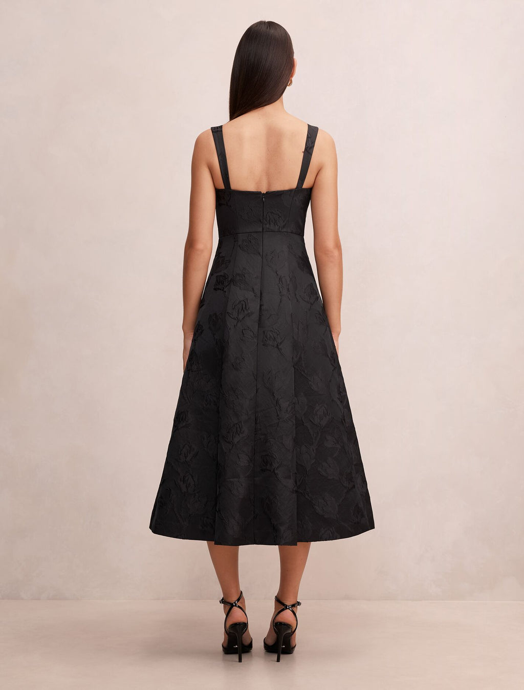 Willow Strappy Jacquard Midi Dress
