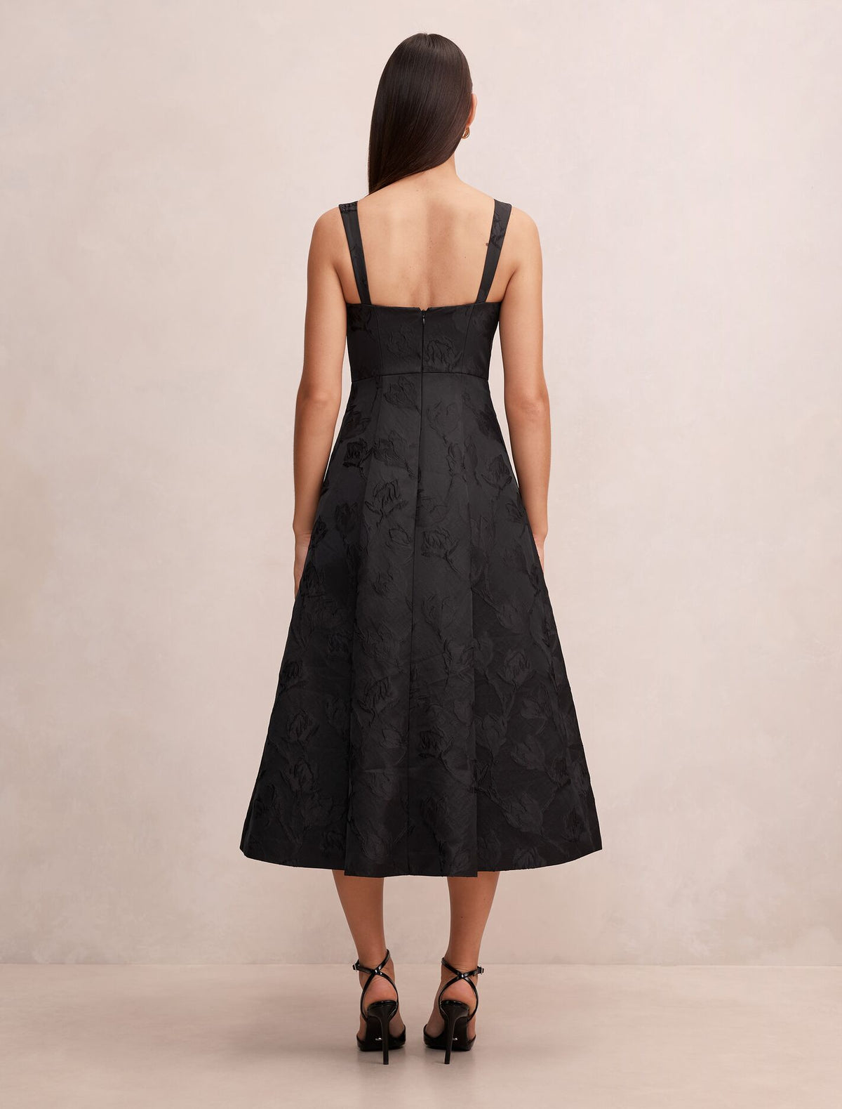 Willow Strappy Jacquard Midi Dress