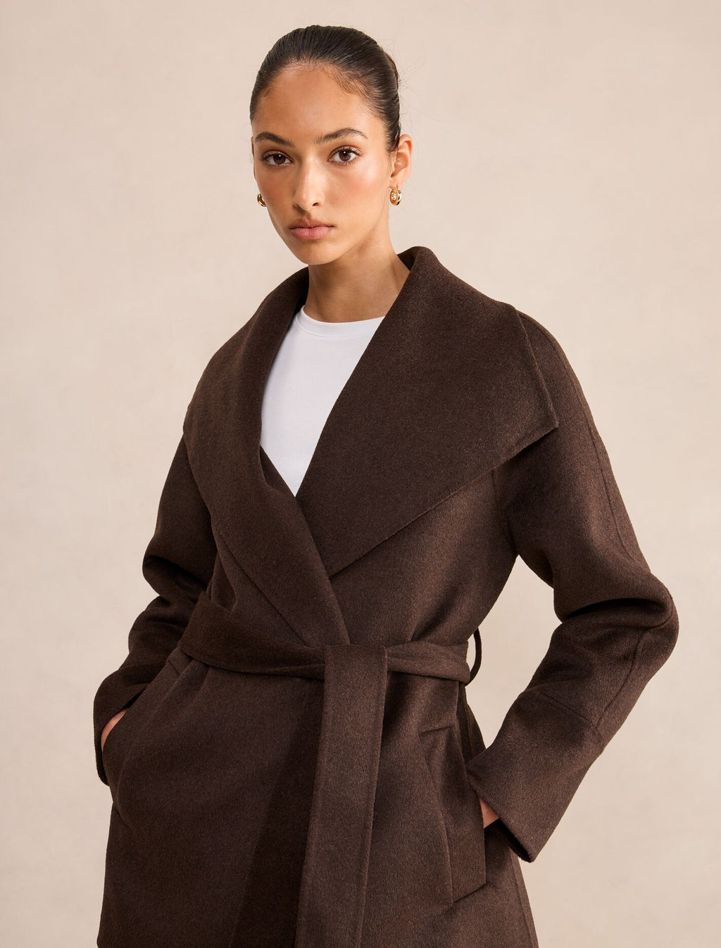 Clare Felled Wrap Coat