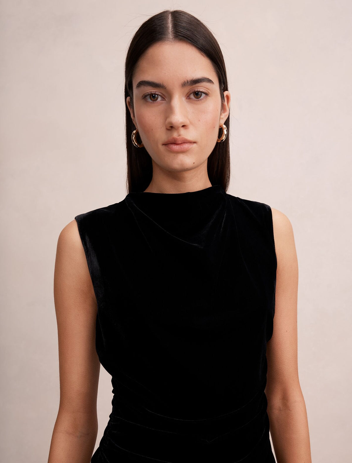 Iris High Neck Velvet Mini Dress