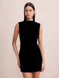 Iris High Neck Velvet Mini Dress