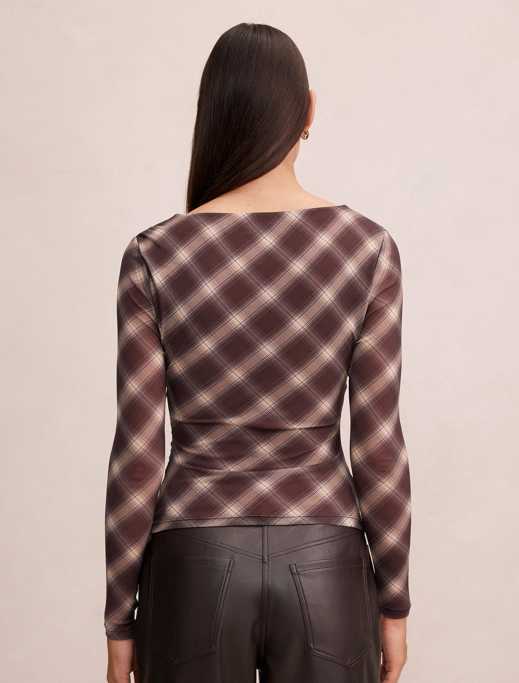 Allegra Check Long Sleeve Top
