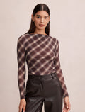 Allegra Check Long Sleeve Top