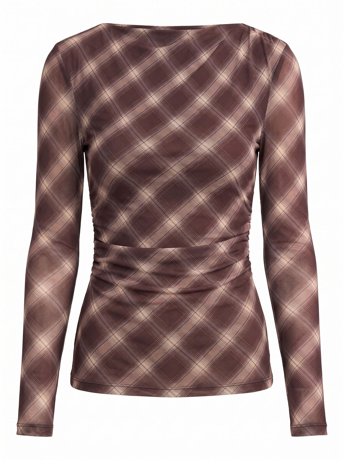Allegra Check Long Sleeve Top