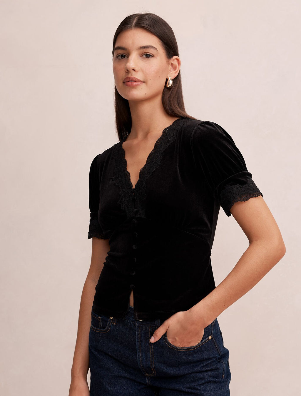 Perry Velvet Lace Top