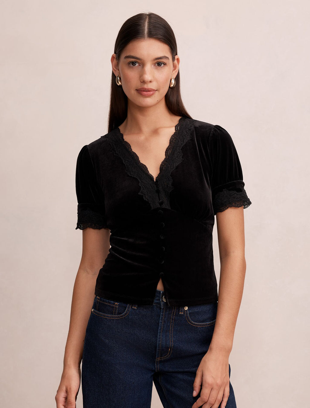 Perry Velvet Lace Top