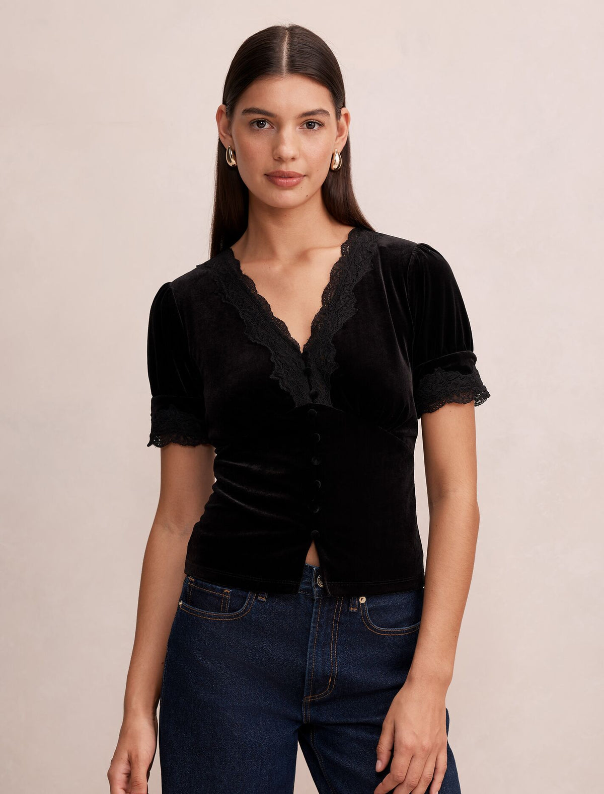 Perry Velvet Lace Top
