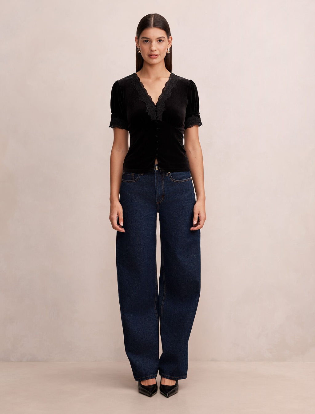 Perry Velvet Lace Top