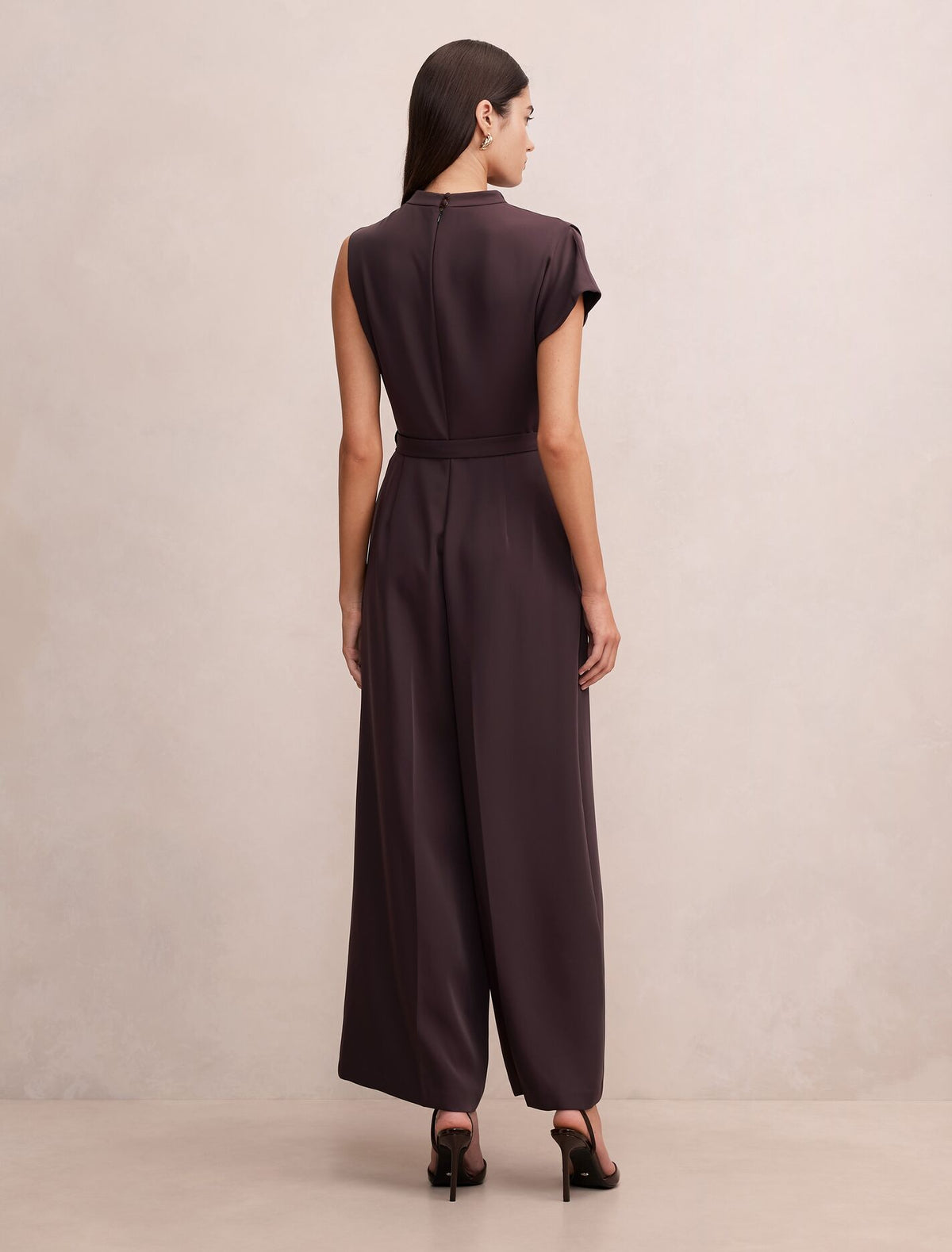 Paisley Cowl Belted Jumpsuit