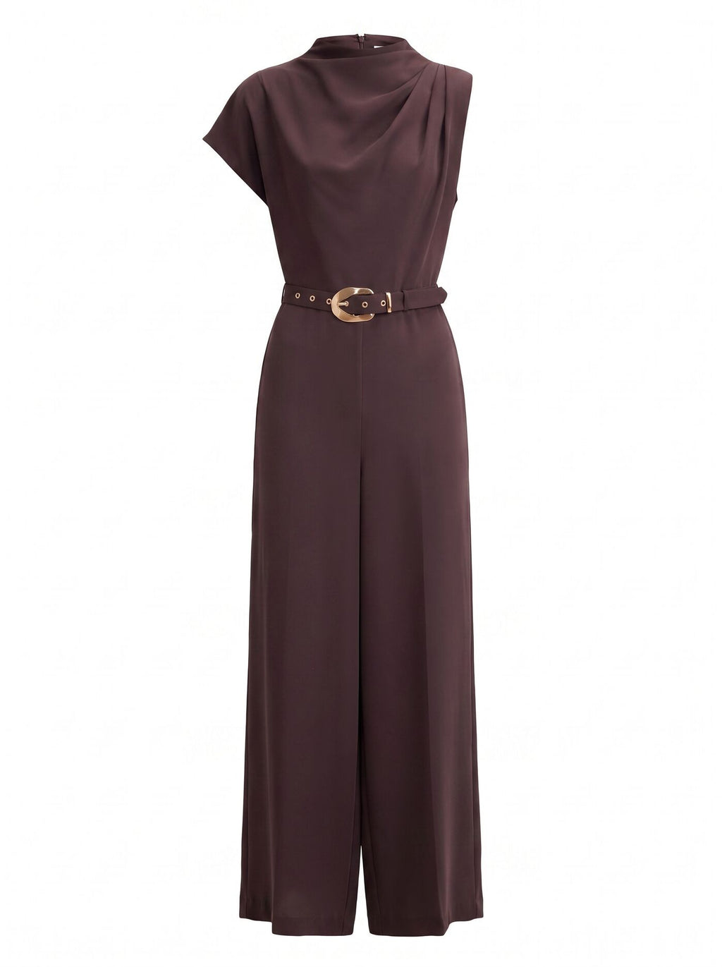 Paisley Cowl Belted Jumpsuit