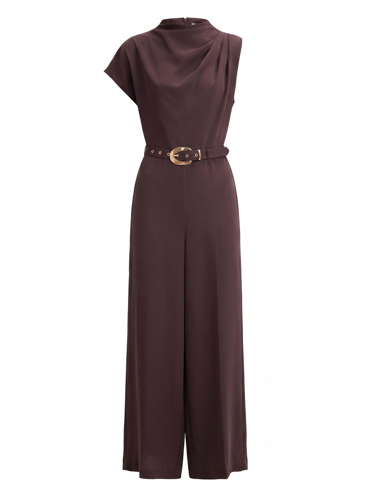 Paisley Cowl Belted Jumpsuit