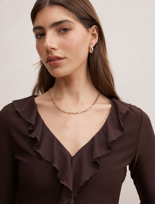 Orla Ruffle 3/4 Sleeve Top