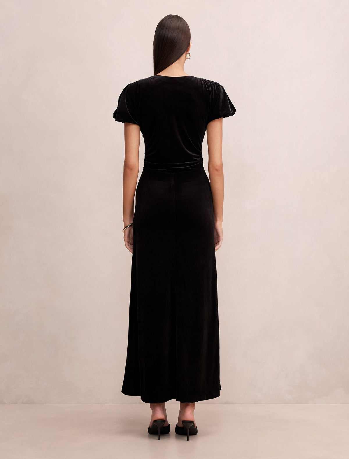 Elma Velvet Ruched Maxi Dress