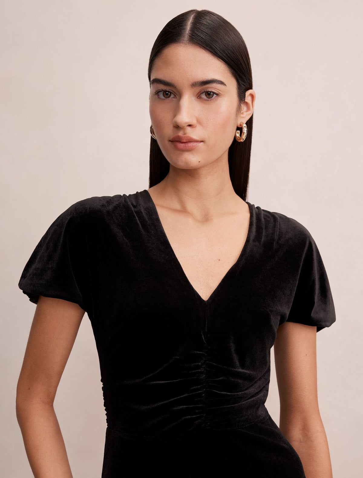 Elma Velvet Ruched Maxi Dress