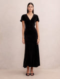 Elma Velvet Ruched Maxi Dress