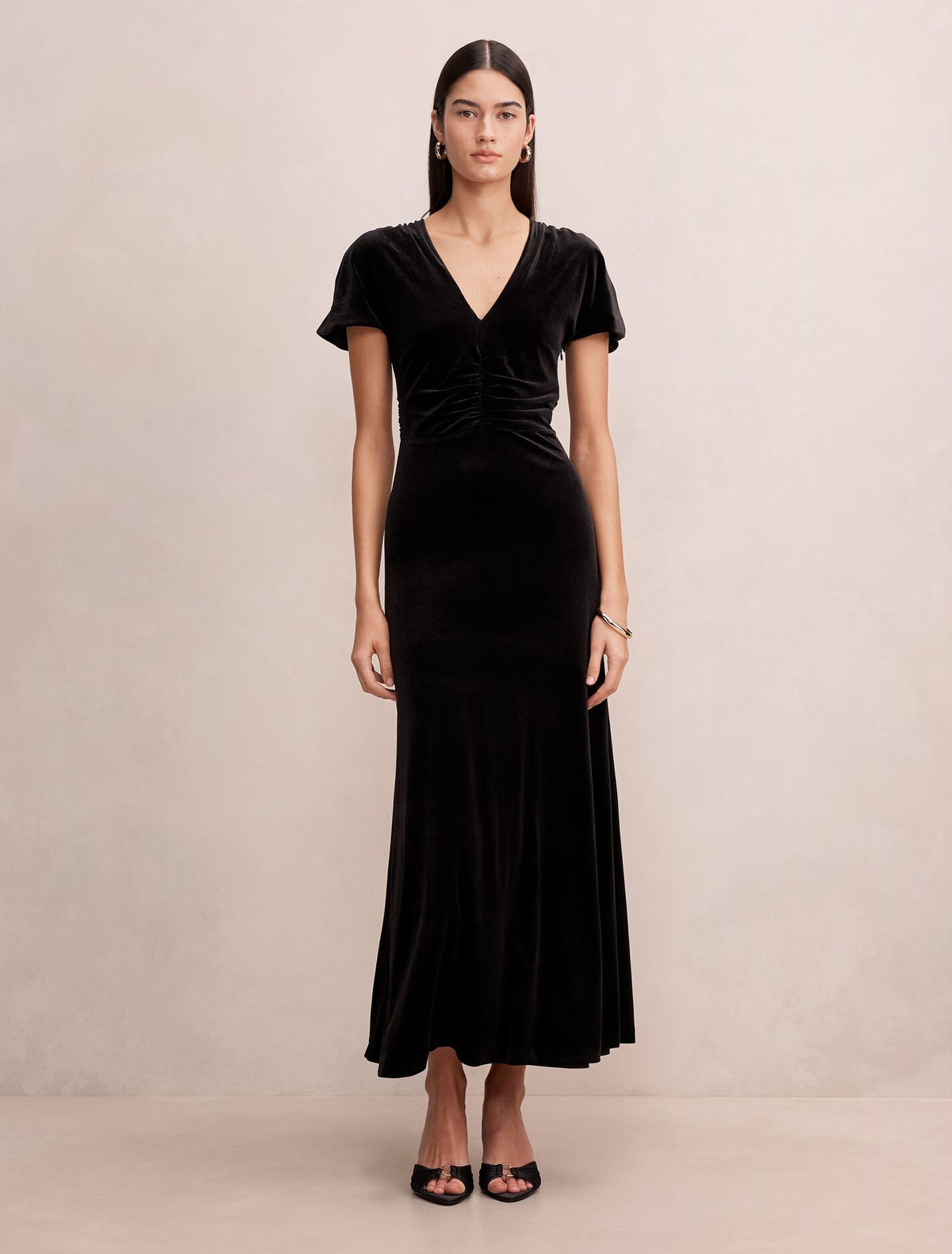 Elma Velvet Ruched Maxi Dress