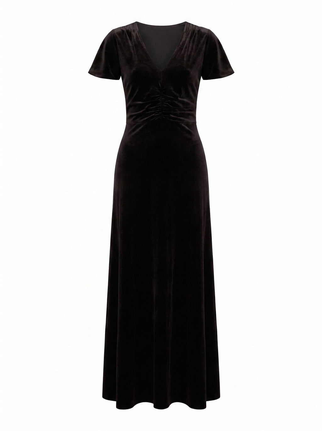 Elma Velvet Ruched Maxi Dress