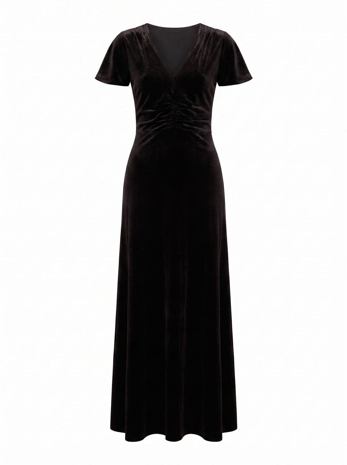 Elma Velvet Ruched Maxi Dress