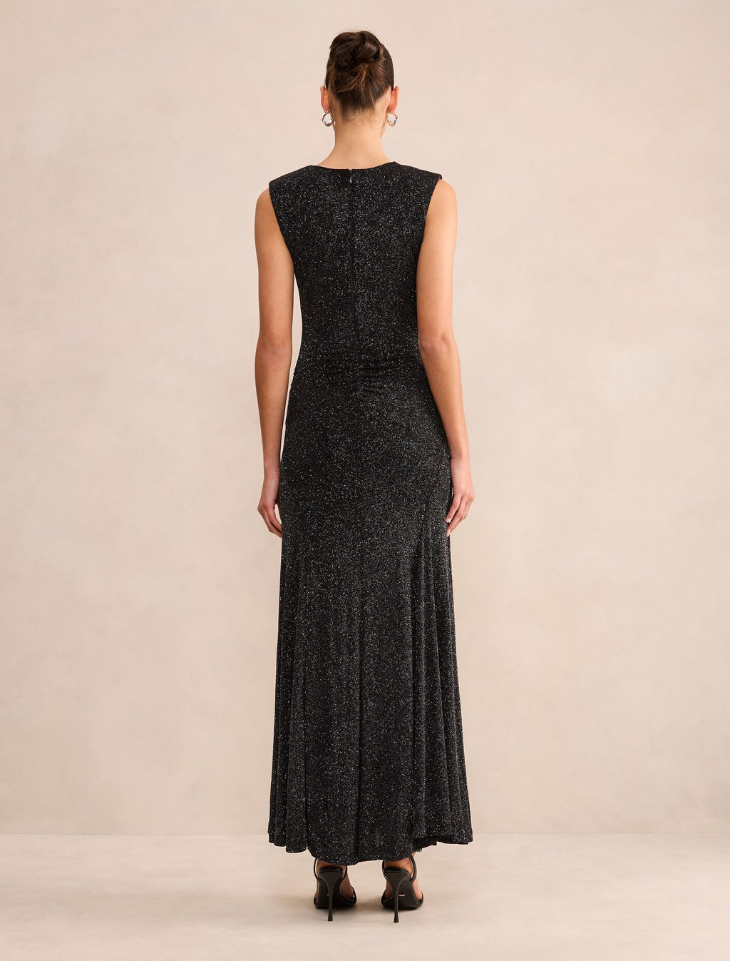 Ciara Gathered Glitter Maxi Dress