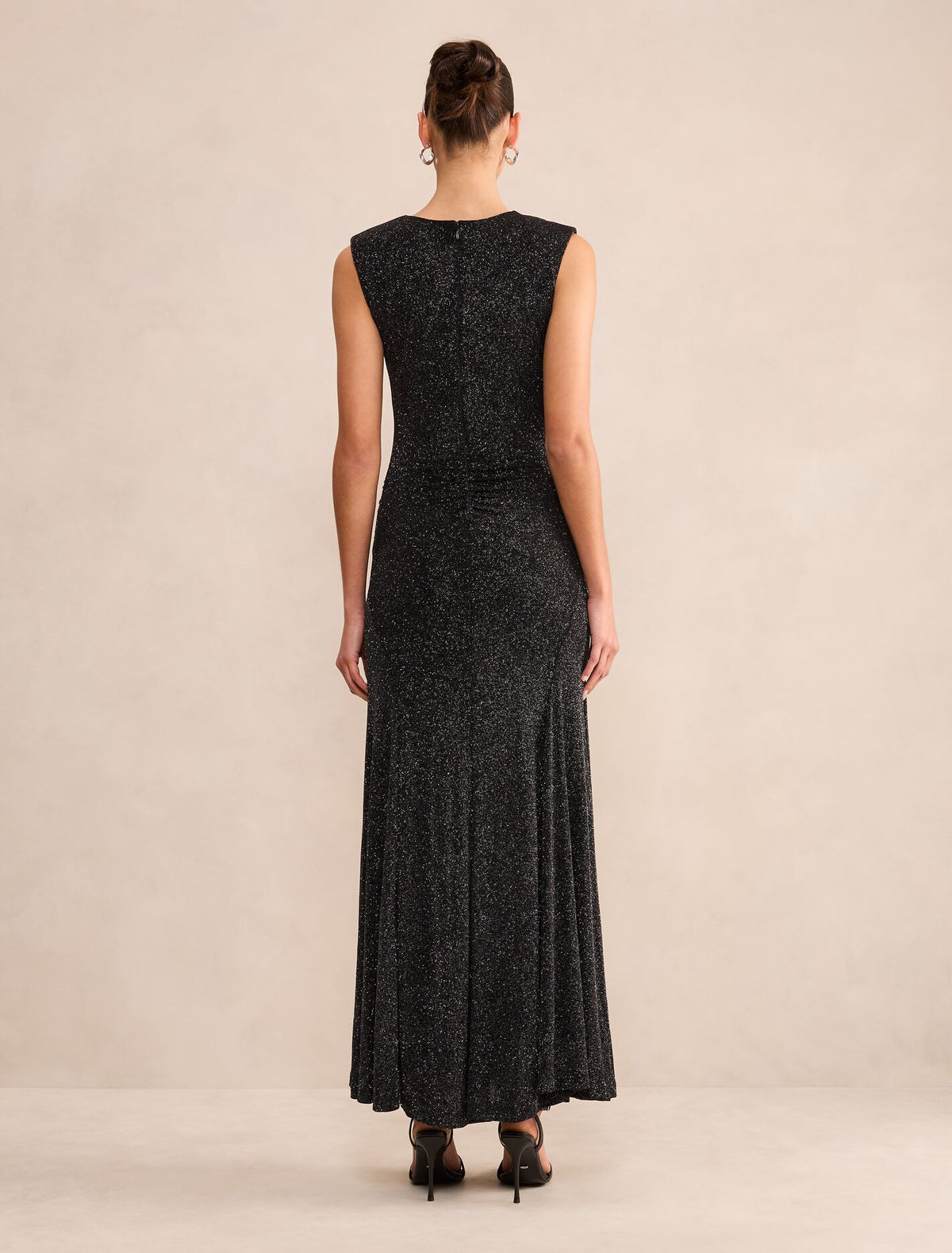 Ciara Gathered Glitter Maxi Dress