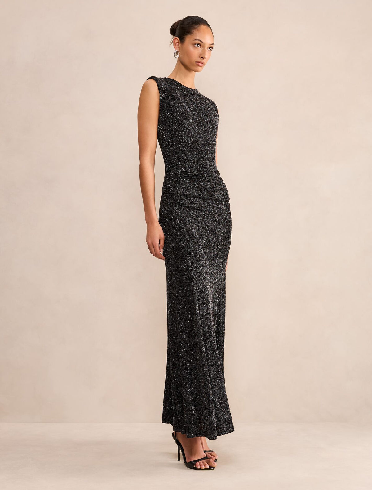 Ciara Gathered Glitter Maxi Dress