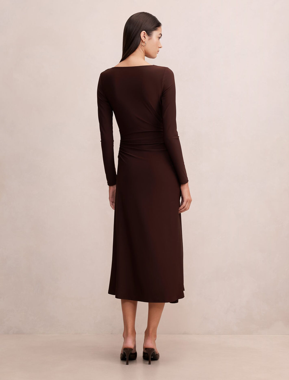 Mabel Long Sleeve Jersey Midi Dress