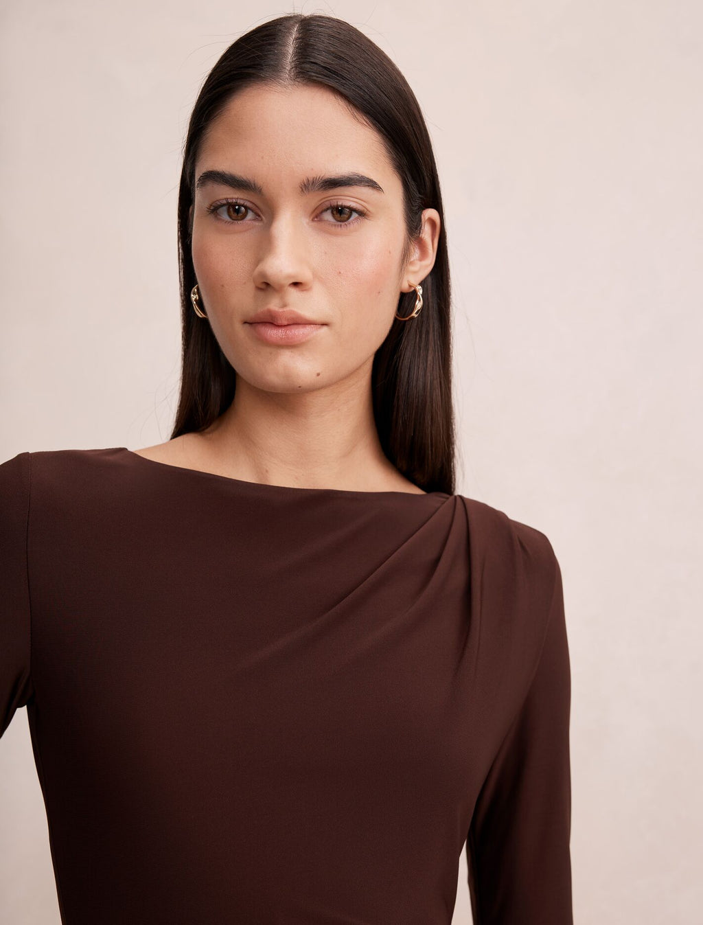 Mabel Long Sleeve Jersey Midi Dress