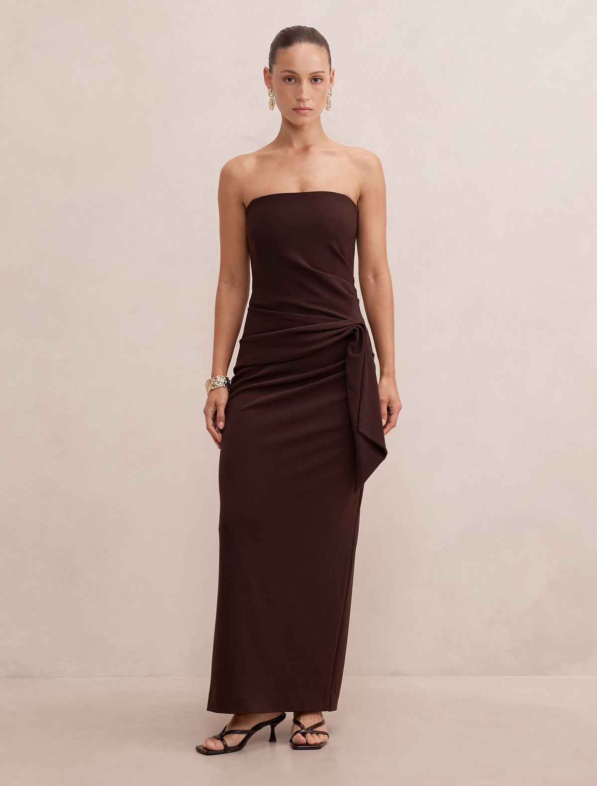 Lilah Petite Strapless Crepe Dress