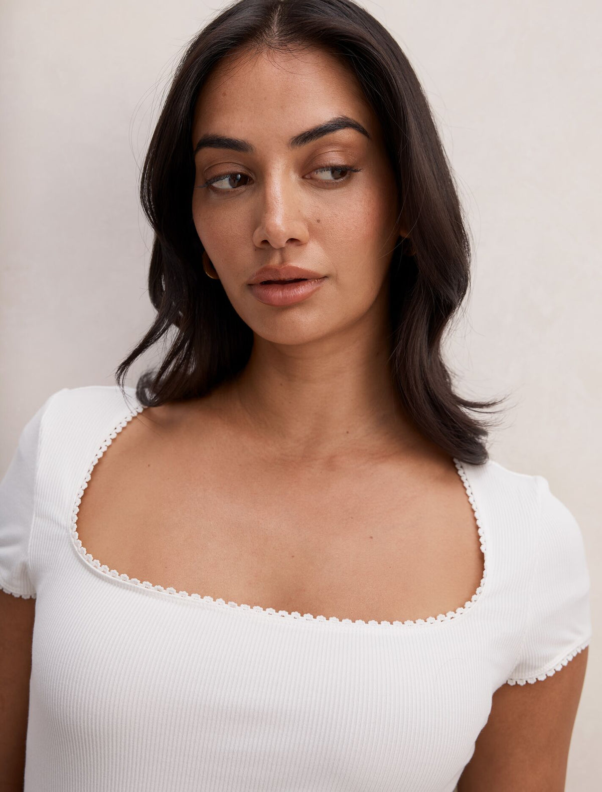 Esther Scoop Neck Trim Tee