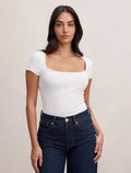Esther Scoop Neck Trim Tee