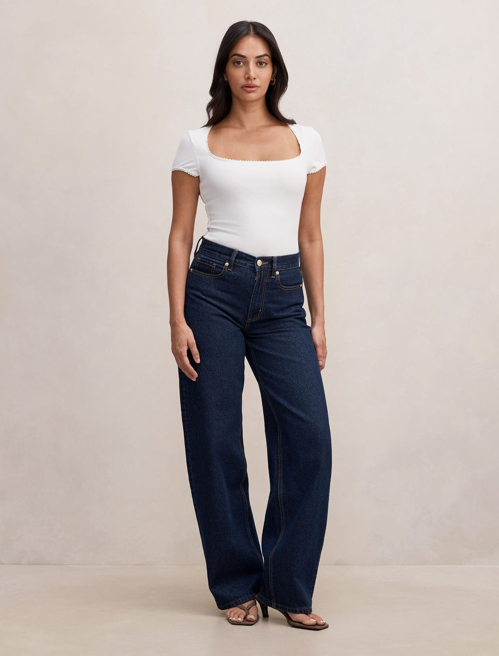Esther Scoop Neck Trim Tee