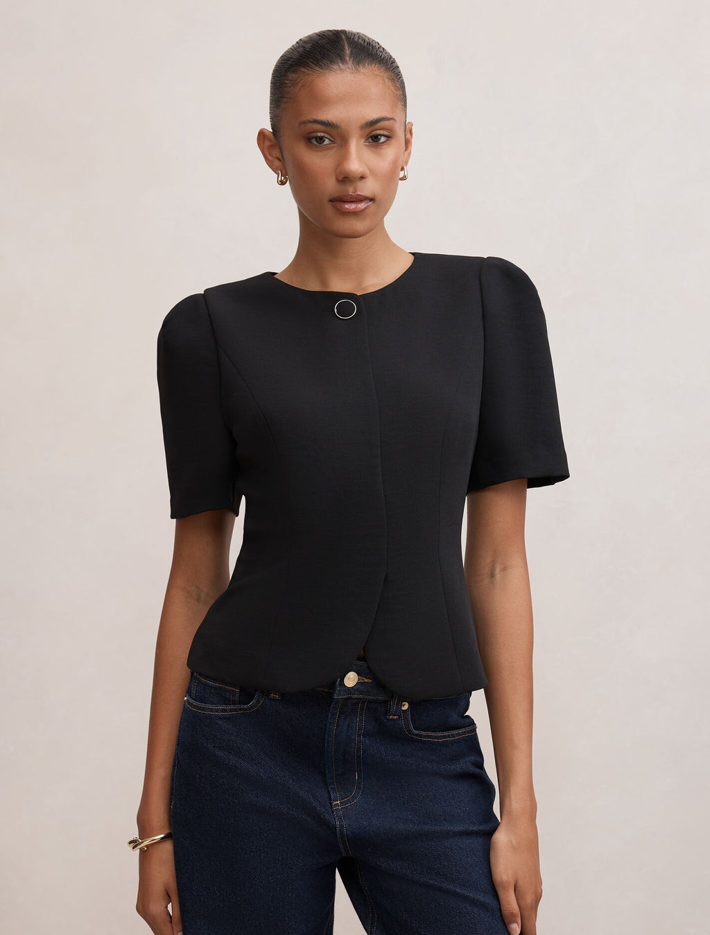 Josie One Button Tailored Blouse