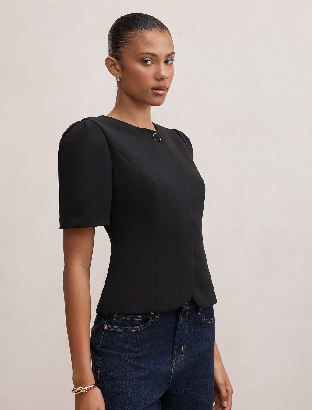 Josie One Button Tailored Blouse