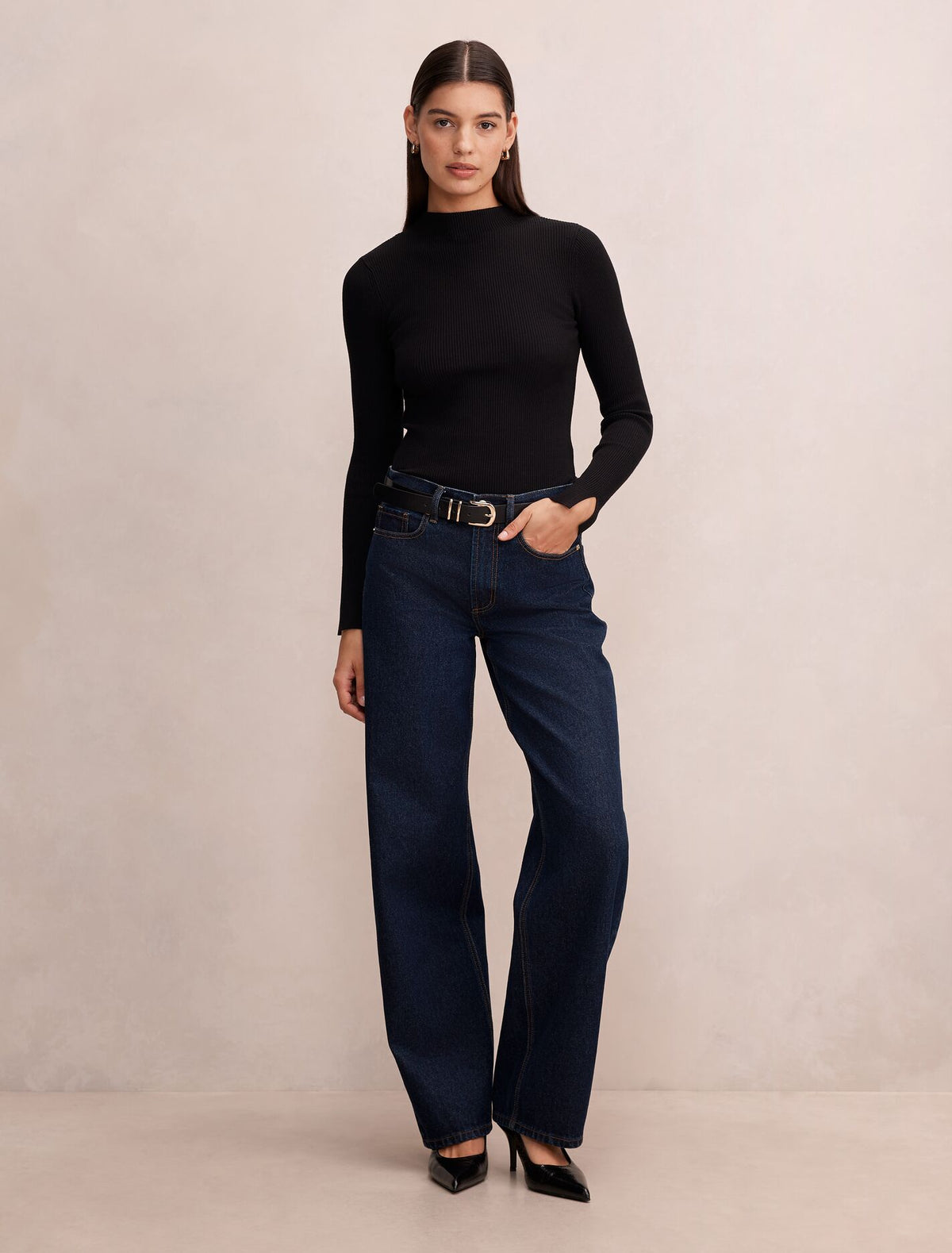 Sienna High Neck Knit Top