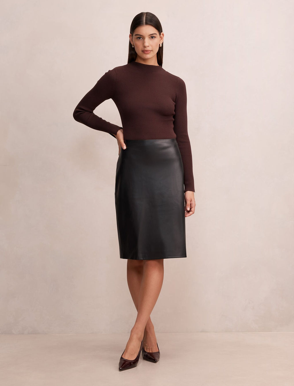 Sienna High Neck Knit Top