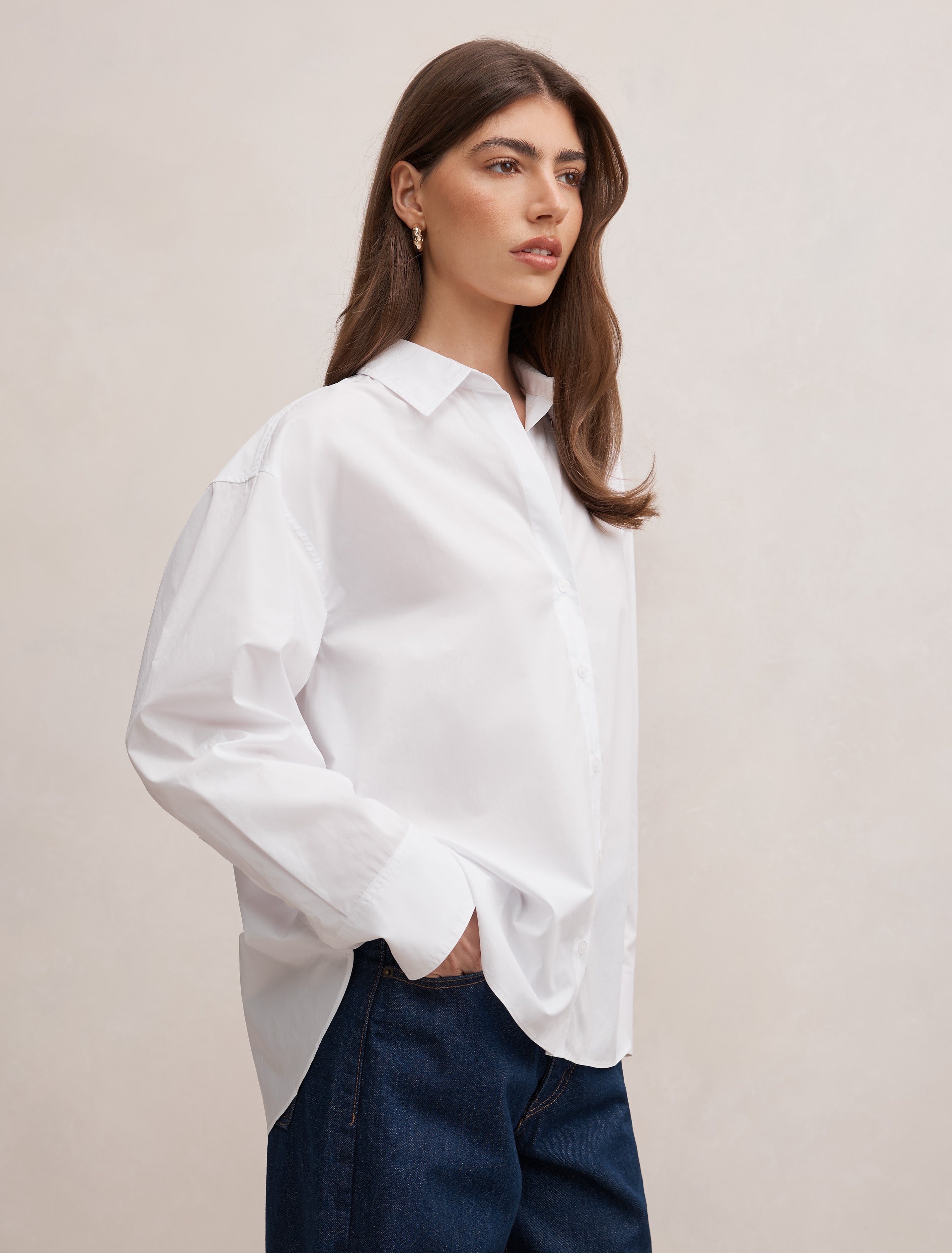 Ivie Oversized Shirt White – Ever New USA