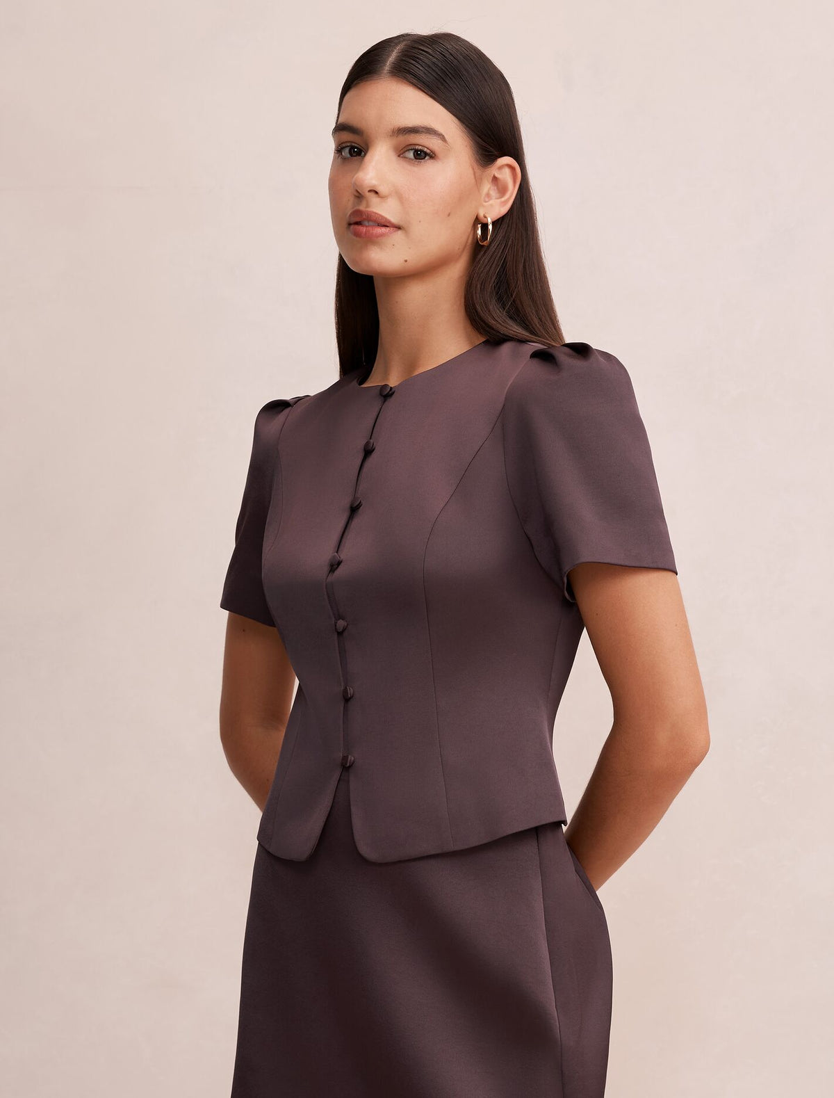 Tarni Structured Satin Blouse