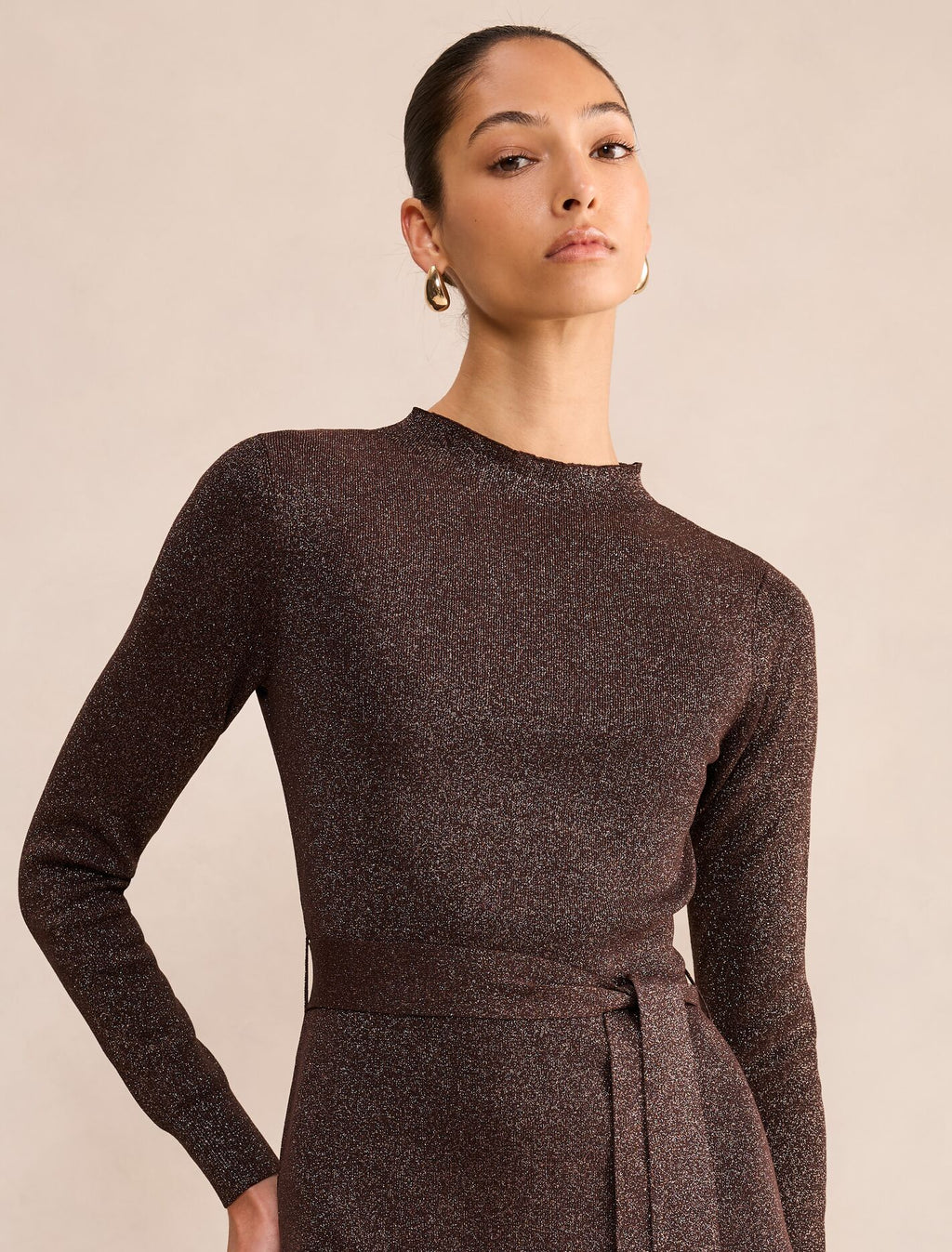 Felicity Metallic Knit Midi Dress