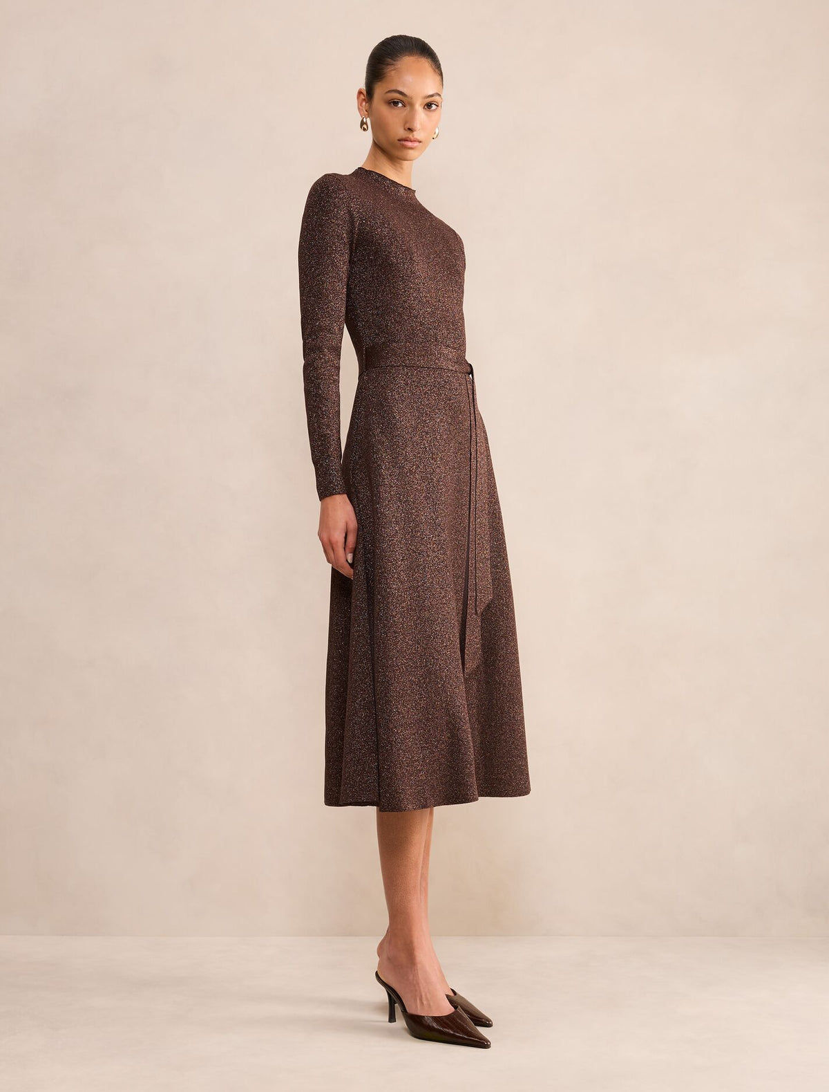 Felicity Metallic Knit Midi Dress