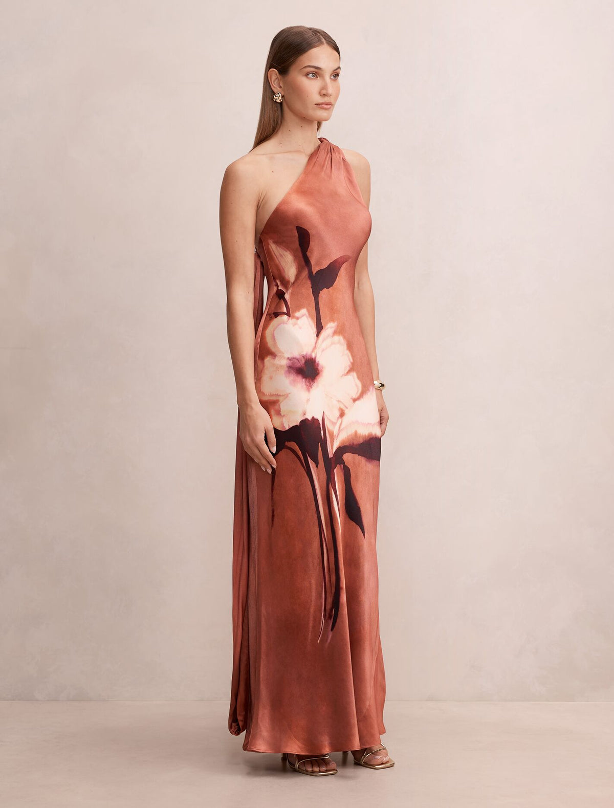 Maliah One Shoulder Sash Maxi Dress