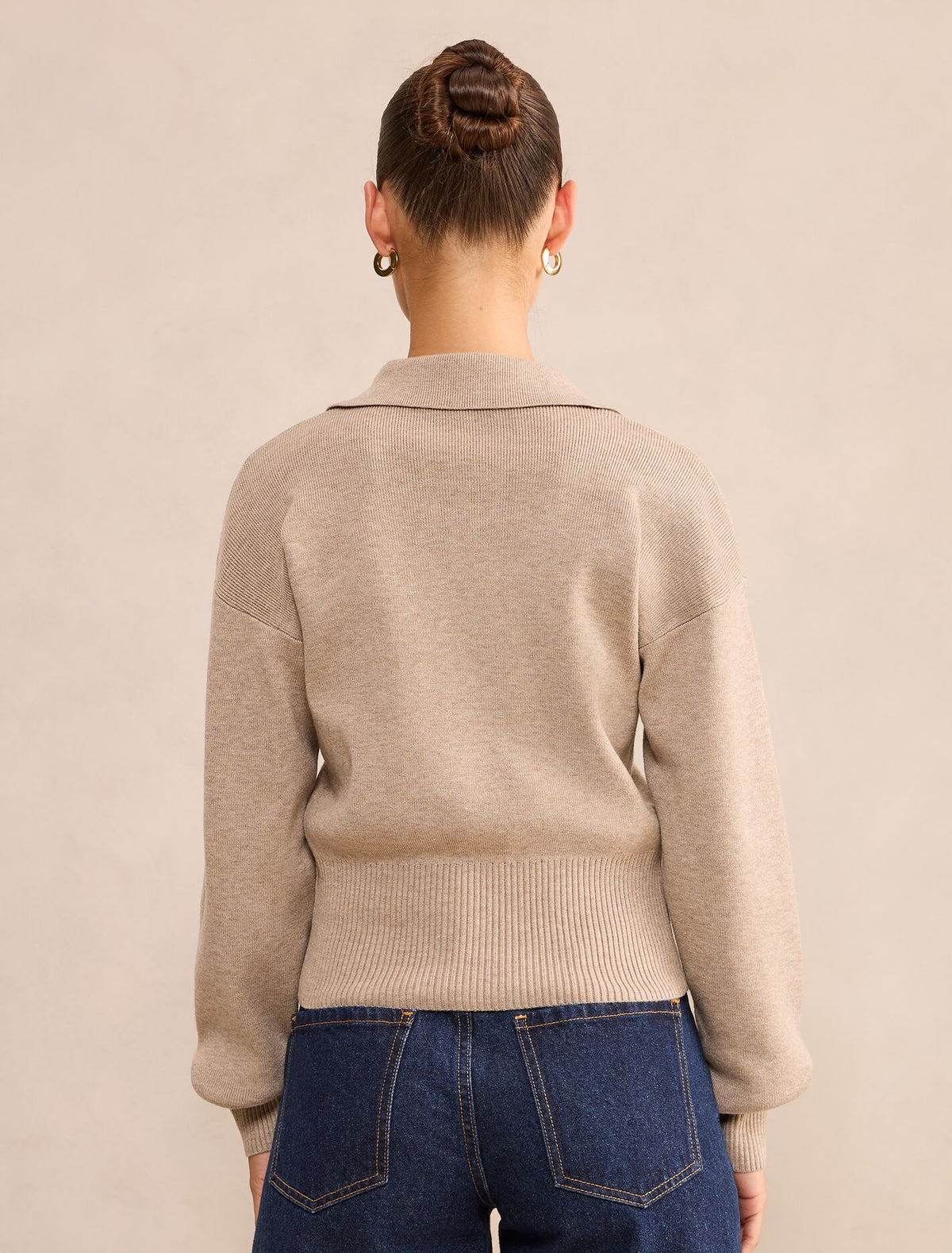Maddie Petite Cinched Waist Knit Polo Top