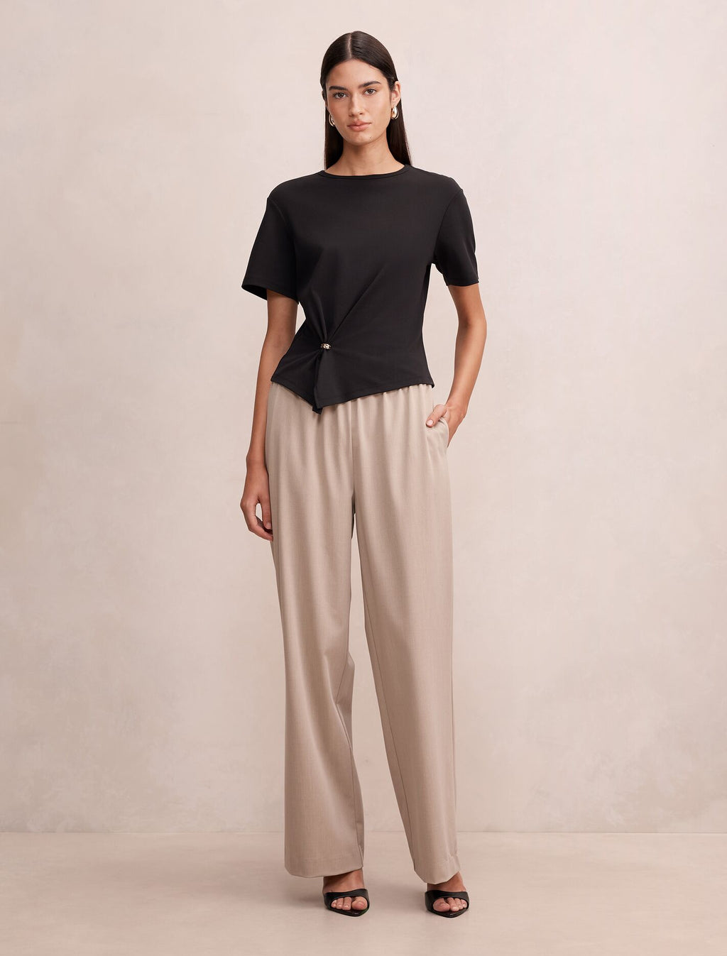 Ella Elastic Wide Leg Pant