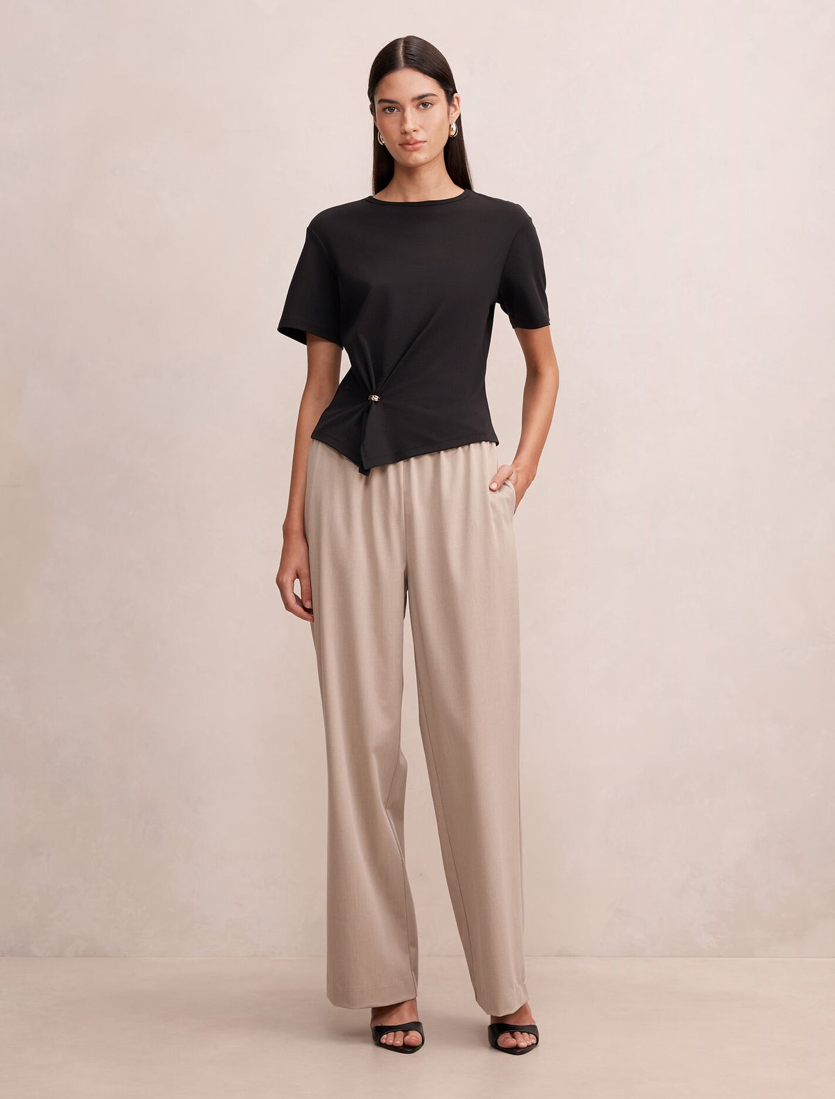 Ella Elastic Wide Leg Pant