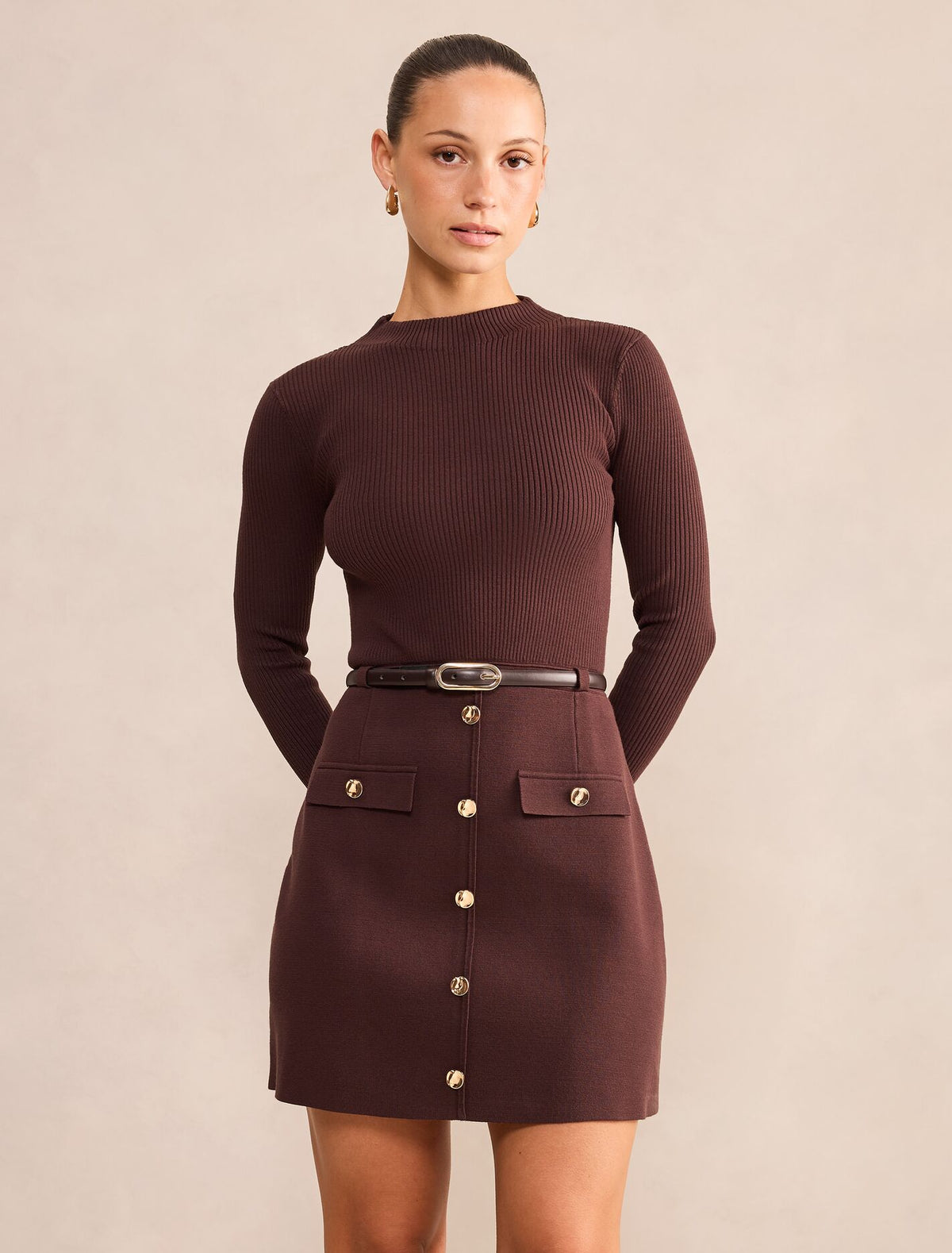 Kacie Petite Knit Mini Dress