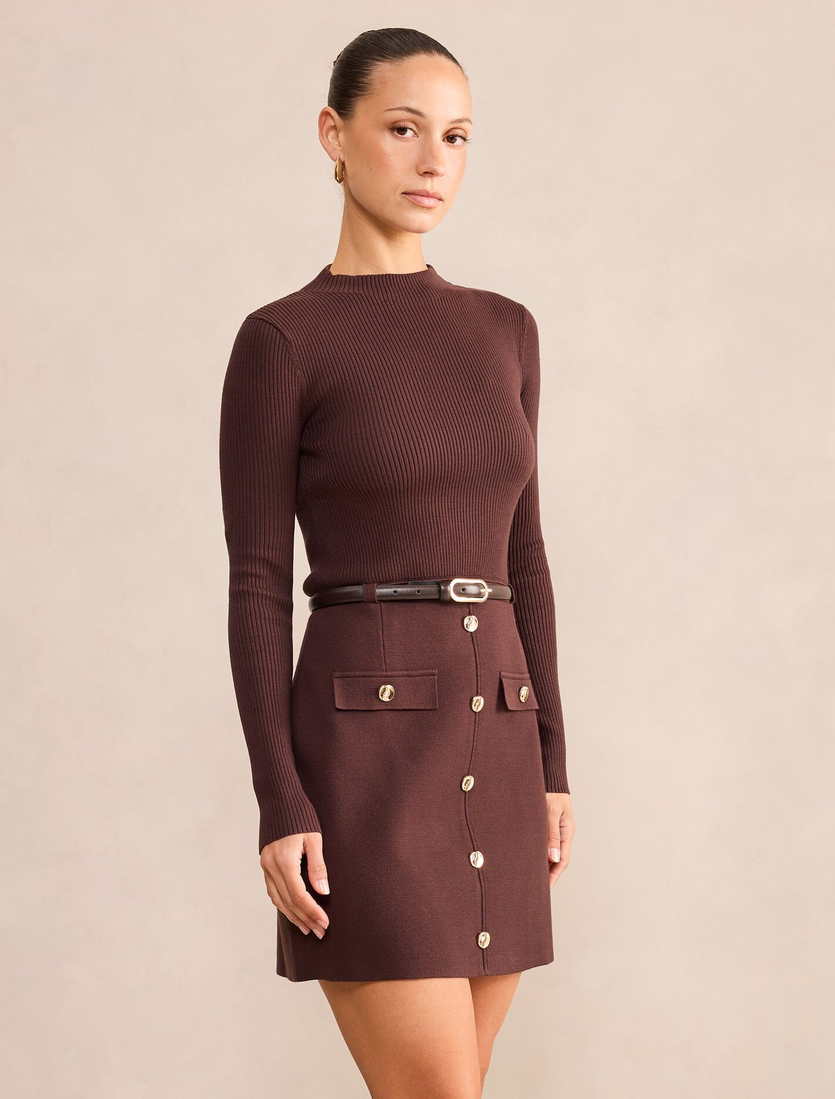 Kacie Petite Knit Mini Dress