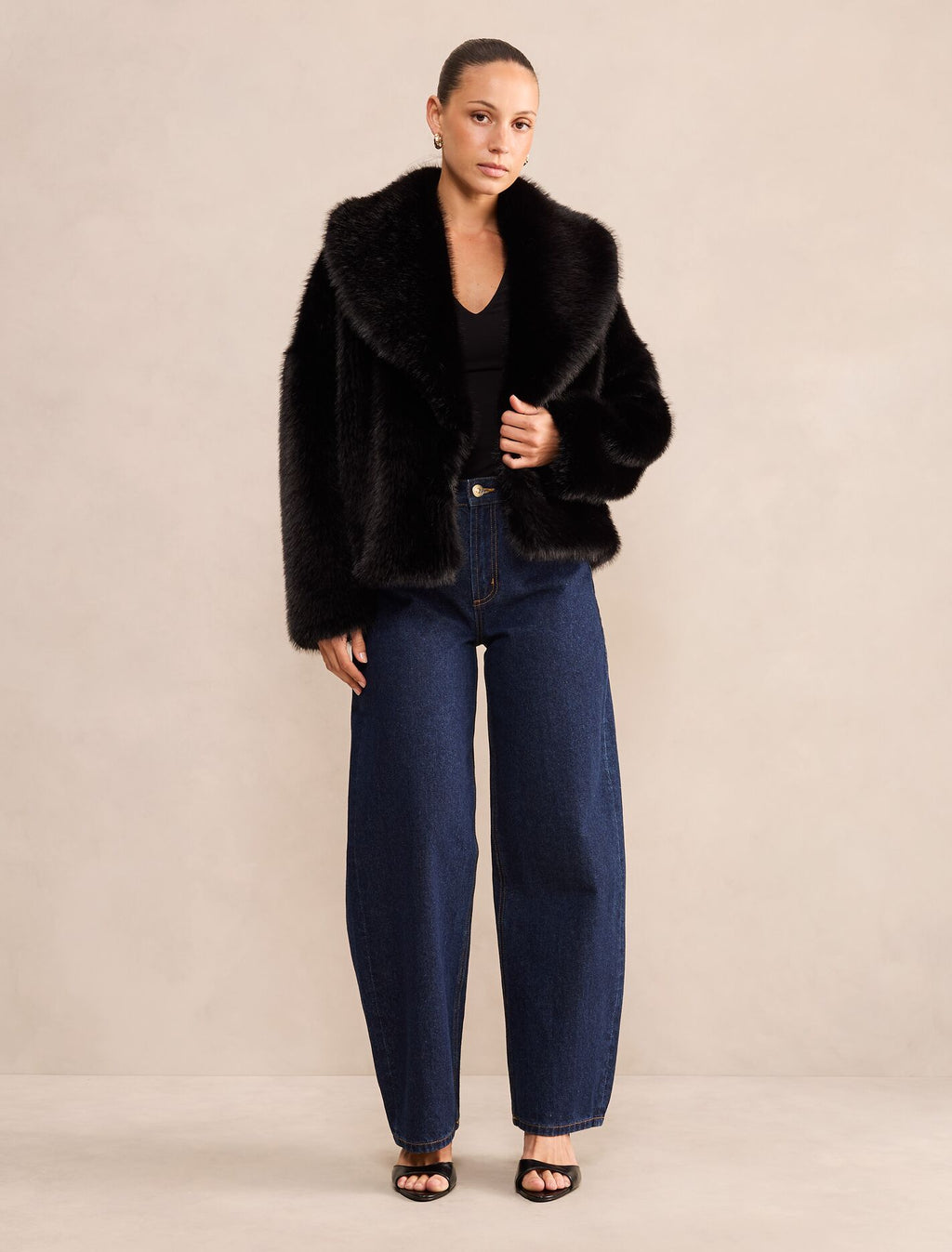 Frankie Petite Faux Fur Jacket