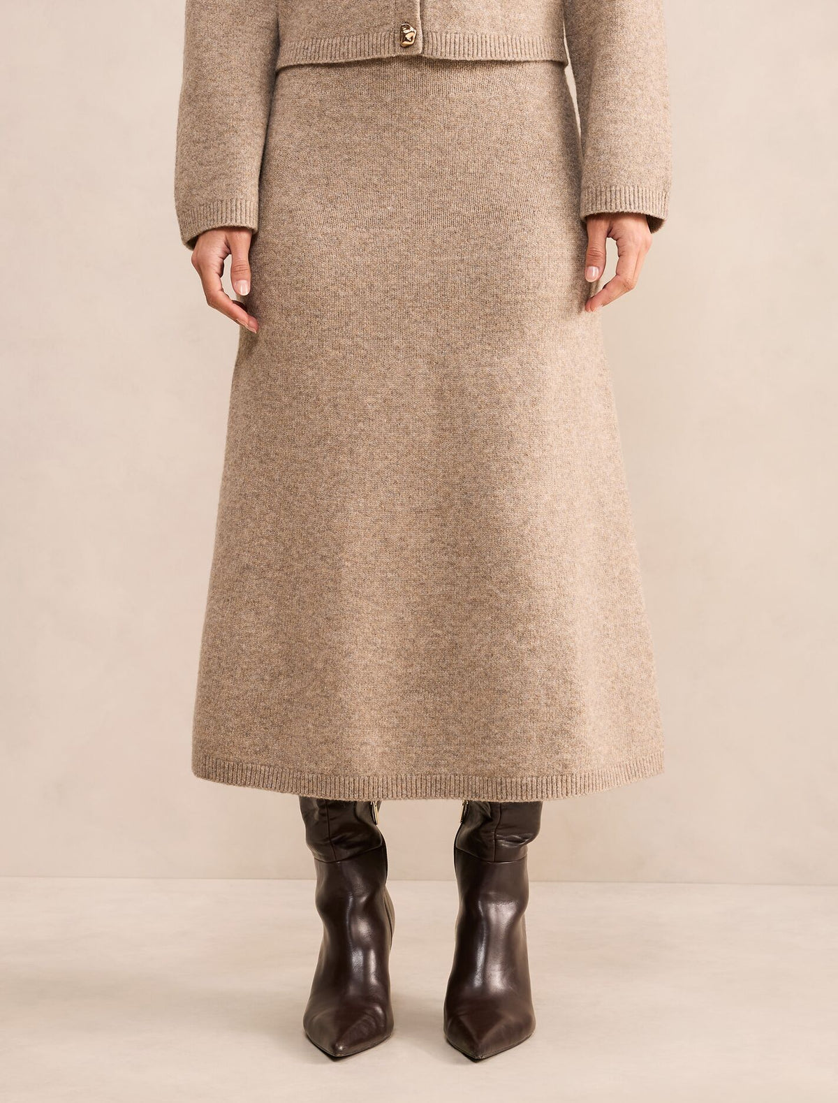 Lottie Petite Knitted Midi Skirt
