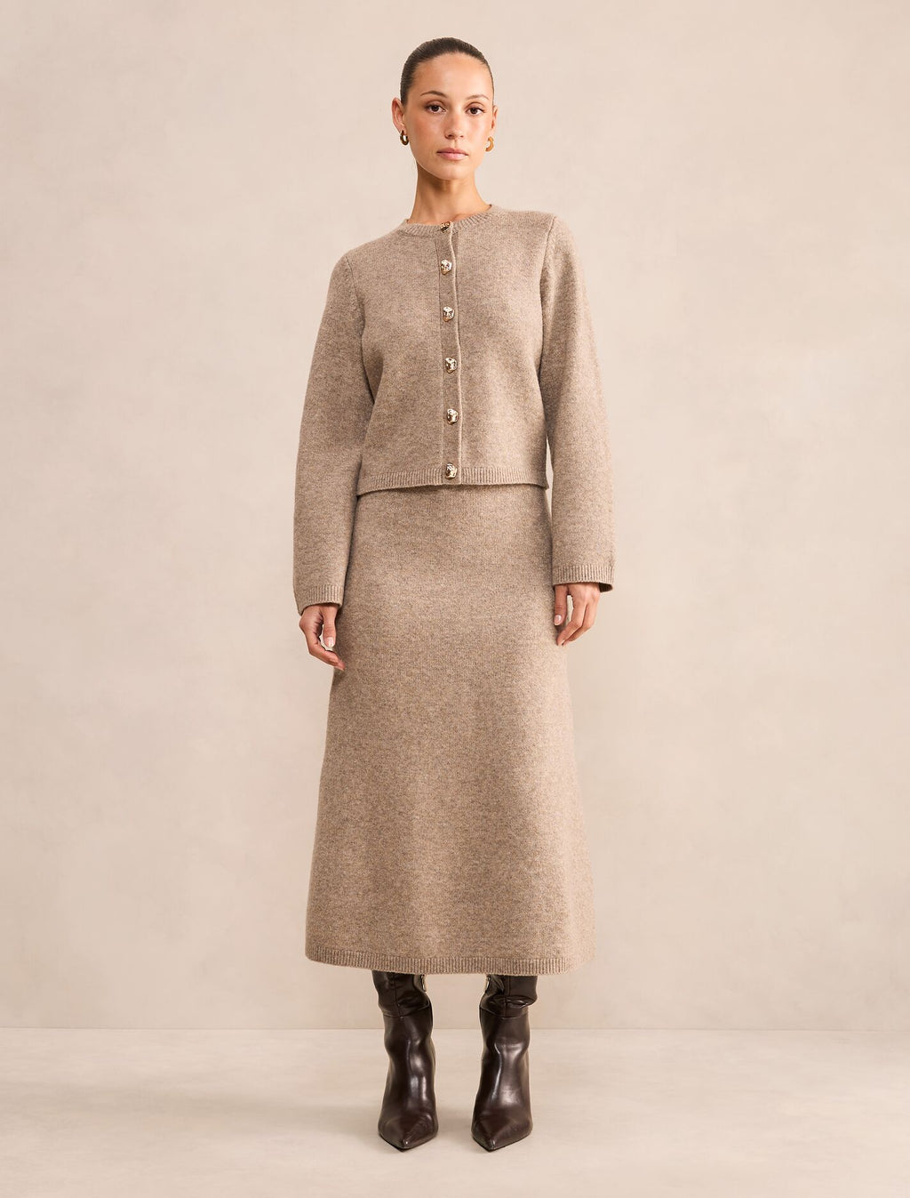 Lottie Petite Knitted Midi Skirt